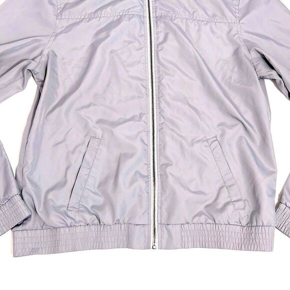 Zine Gray Bomber Jacket Fit Windbreaker - Picture 3 of 11